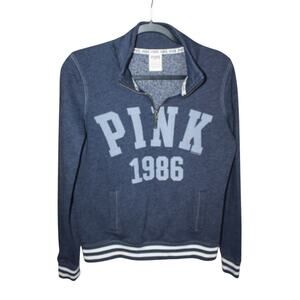 Pink Victoria's Secret 1986 Tops Women's XS Half Zip Pullover Sweatshirt Blue